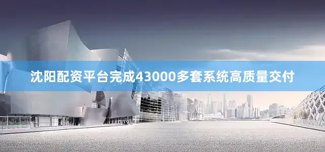 沈阳配资平台完成43000多套系统高质量交付