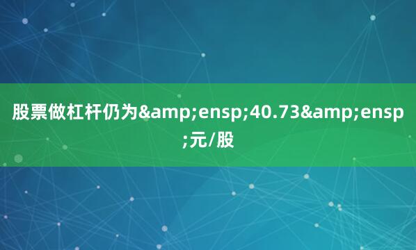 股票做杠杆仍为 40.73 元/股